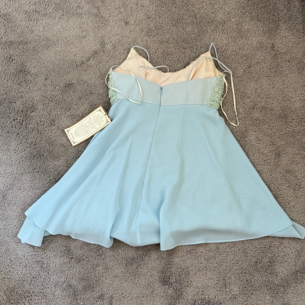 NWT VINTAGE FAVIANA PEARL EMBELLISHED BABYDOLL DRESS 90S Y2K - Picture 8 of 8